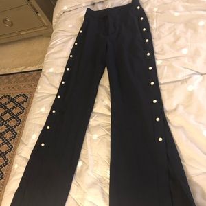 Zara pants with slits & pearl details